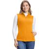 Outdoor Ventures Women’s Fleece Vest, Zip Up Lightweight Soft Running Vest Outerwear Sleeveless with Pockets(Yellow)