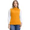 Outdoor Ventures Women’s Fleece Vest, Zip Up Lightweight Soft Running Vest Outerwear Sleeveless with Pockets(Yellow)