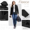 Outdoor Ventures Women’s Full Zip Hooded Fleece Jacket Coat with 6 Pockets, Warm Soft Polar Fleece Casual Hoodie Sweatshirt(Black)