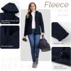 Outdoor Ventures Women’s Full Zip Hooded Fleece Jacket Coat with 6 Pockets, Warm Soft Polar Fleece Casual Hoodie Sweatshirt(Dark Blue)