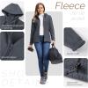 Outdoor Ventures Women’s Full Zip Hooded Fleece Jacket Coat with 6 Pockets, Warm Soft Polar Fleece Casual Hoodie Sweatshirt(Dark Grey)