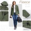 Outdoor Ventures Women’s Full Zip Hooded Fleece Jacket Coat with 6 Pockets, Warm Soft Polar Fleece Casual Hoodie Sweatshirt(Green Gray)
