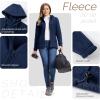 Outdoor Ventures Women’s Full Zip Hooded Fleece Jacket Coat with 6 Pockets, Warm Soft Polar Fleece Casual Hoodie Sweatshirt(Navy)