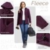 Outdoor Ventures Women’s Full Zip Hooded Fleece Jacket Coat with 6 Pockets, Warm Soft Polar Fleece Casual Hoodie Sweatshirt(Wine)