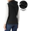 Outdoor Ventures Women’s Hooded Lightweight Softshell Vest, Windproof Fleece Lined Sleeveless Jacket for Golf Running Travel(Black)