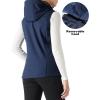 Outdoor Ventures Women’s Hooded Lightweight Softshell Vest, Windproof Fleece Lined Sleeveless Jacket for Golf Running Travel(Blue)