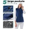 Outdoor Ventures Women’s Hooded Lightweight Softshell Vest, Windproof Fleece Lined Sleeveless Jacket for Golf Running Travel(Blue)