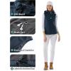 Outdoor Ventures Women’s Hooded Lightweight Softshell Vest, Windproof Fleece Lined Sleeveless Jacket for Golf Running Travel(Dark Blue)