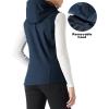 Outdoor Ventures Women’s Hooded Lightweight Softshell Vest, Windproof Fleece Lined Sleeveless Jacket for Golf Running Travel(Dark Blue)