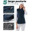 Outdoor Ventures Women’s Hooded Lightweight Softshell Vest, Windproof Fleece Lined Sleeveless Jacket for Golf Running Travel(Dark Blue)