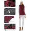 Outdoor Ventures Women’s Hooded Lightweight Softshell Vest, Windproof Fleece Lined Sleeveless Jacket for Golf Running Travel(Dark Red)