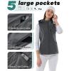 Outdoor Ventures Women’s Hooded Lightweight Softshell Vest, Windproof Fleece Lined Sleeveless Jacket for Golf Running Travel(Grey)