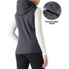 Outdoor Ventures Women’s Hooded Lightweight Softshell Vest, Windproof Fleece Lined Sleeveless Jacket for Golf Running Travel(Grey)