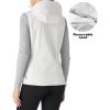 Outdoor Ventures Women’s Hooded Lightweight Softshell Vest, Windproof Fleece Lined Sleeveless Jacket for Golf Running Travel(Ivory)