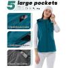 Outdoor Ventures Women’s Hooded Lightweight Softshell Vest, Windproof Fleece Lined Sleeveless Jacket for Golf Running Travel(Modern Blue)