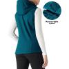Outdoor Ventures Women’s Hooded Lightweight Softshell Vest, Windproof Fleece Lined Sleeveless Jacket for Golf Running Travel(Modern Blue)