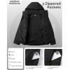Outdoor Ventures Women’s Hooded Puffer Jacket Waterproof Lightweight Full-Zip Warm Quilted Winter Coat(Black)