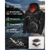 Outdoor Ventures Women’s Hooded Puffer Jacket Waterproof Lightweight Full-Zip Warm Quilted Winter Coat(Black)