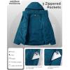 Outdoor Ventures Women’s Hooded Puffer Jacket Waterproof Lightweight Full-Zip Warm Quilted Winter Coat(Modern Blue)