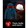 Outdoor Ventures Women’s Hooded Puffer Jacket Waterproof Lightweight Full-Zip Warm Quilted Winter Coat(Modern Blue)