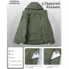 Outdoor Ventures Women’s Hooded Puffer Jacket Waterproof Lightweight Full-Zip Warm Quilted Winter Coat(Olive Green)