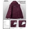 Outdoor Ventures Women’s Hooded Puffer Jacket Waterproof Lightweight Full-Zip Warm Quilted Winter Coat(Wine)