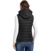 Outdoor Ventures Women’s Lightweight Packable Hooded Puffer Vest Outerwear Zip Up Warm Sleeveless Winter Jacket Quilted Coat(Black)