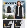 Outdoor Ventures Women’s Lightweight Packable Hooded Puffer Vest Outerwear Zip Up Warm Sleeveless Winter Jacket Quilted Coat(Black)