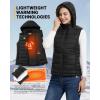 Outdoor Ventures Women’s Lightweight Packable Hooded Puffer Vest Outerwear Zip Up Warm Sleeveless Winter Jacket Quilted Coat(Black)