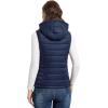 Outdoor Ventures Women’s Lightweight Packable Hooded Puffer Vest Outerwear Zip Up Warm Sleeveless Winter Jacket Quilted Coat(Blue)