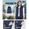 Outdoor Ventures Women’s Lightweight Packable Hooded Puffer Vest Outerwear Zip Up Warm Sleeveless Winter Jacket Quilted Coat(Blue)