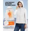 Outdoor Ventures Women’s Lightweight Packable Hooded Puffer Vest Outerwear Zip Up Warm Sleeveless Winter Jacket Quilted Coat(Cream)
