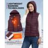 Outdoor Ventures Women’s Lightweight Packable Hooded Puffer Vest Outerwear Zip Up Warm Sleeveless Winter Jacket Quilted Coat(Eggplant)
