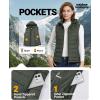 Outdoor Ventures Women’s Lightweight Packable Hooded Puffer Vest Outerwear Zip Up Warm Sleeveless Winter Jacket Quilted Coat(Green)