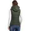 Outdoor Ventures Women’s Lightweight Packable Hooded Puffer Vest Outerwear Zip Up Warm Sleeveless Winter Jacket Quilted Coat(Green)
