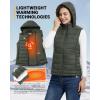Outdoor Ventures Women’s Lightweight Packable Hooded Puffer Vest Outerwear Zip Up Warm Sleeveless Winter Jacket Quilted Coat(Green)