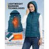Outdoor Ventures Women’s Lightweight Packable Hooded Puffer Vest Outerwear Zip Up Warm Sleeveless Winter Jacket Quilted Coat(Modern Blue)