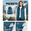 Outdoor Ventures Women’s Lightweight Packable Hooded Puffer Vest Outerwear Zip Up Warm Sleeveless Winter Jacket Quilted Coat(Modern Blue)