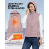 Outdoor Ventures Women’s Lightweight Packable Hooded Puffer Vest Outerwear Zip Up Warm Sleeveless Winter Jacket Quilted Coat(Pale Rosy)