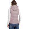 Outdoor Ventures Women’s Lightweight Packable Hooded Puffer Vest Outerwear Zip Up Warm Sleeveless Winter Jacket Quilted Coat(Pale Rosy)