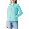 Outdoor Ventures Women’s Lightweight Warm Zip Up Long-Sleeve Soft Polar Fleece Jacket for Fall Winter(Aqua Blue)