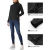 Outdoor Ventures Women’s Lightweight Warm Zip Up Long-Sleeve Soft Polar Fleece Jacket for Fall Winter(Black)