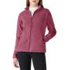 Outdoor Ventures Women’s Lightweight Warm Zip Up Long-Sleeve Soft Polar Fleece Jacket for Fall Winter(Dusty Rose)