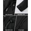 Outdoor Ventures Women’s Lightweight Waterproof Fleece Lined Hooded Softshell Rain Jacket, Warm Windbreaker Long Coat(Black)