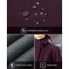Outdoor Ventures Women’s Lightweight Waterproof Fleece Lined Hooded Softshell Rain Jacket, Warm Windbreaker Long Coat(Crimson)