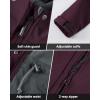 Outdoor Ventures Women’s Lightweight Waterproof Fleece Lined Hooded Softshell Rain Jacket, Warm Windbreaker Long Coat(Crimson)