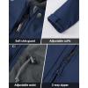 Outdoor Ventures Women’s Lightweight Waterproof Fleece Lined Hooded Softshell Rain Jacket, Warm Windbreaker Long Coat(Dark Blue)