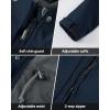 Outdoor Ventures Women’s Lightweight Waterproof Fleece Lined Hooded Softshell Rain Jacket, Warm Windbreaker Long Coat(Dark Navy)