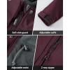 Outdoor Ventures Women’s Lightweight Waterproof Fleece Lined Hooded Softshell Rain Jacket, Warm Windbreaker Long Coat(Dark Wine)