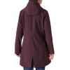 Outdoor Ventures Women’s Lightweight Waterproof Fleece Lined Hooded Softshell Rain Jacket, Warm Windbreaker Long Coat(Dark Wine)